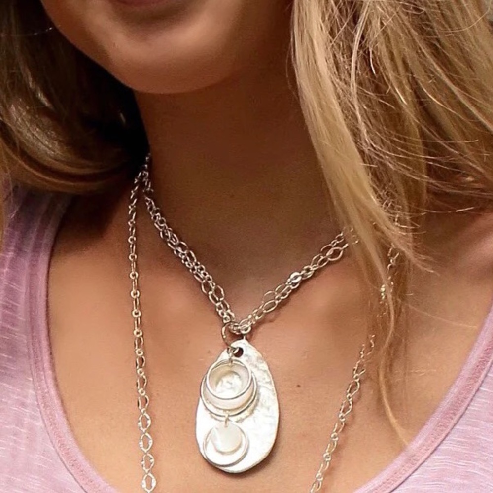 Circles of love hammered spoon necklace